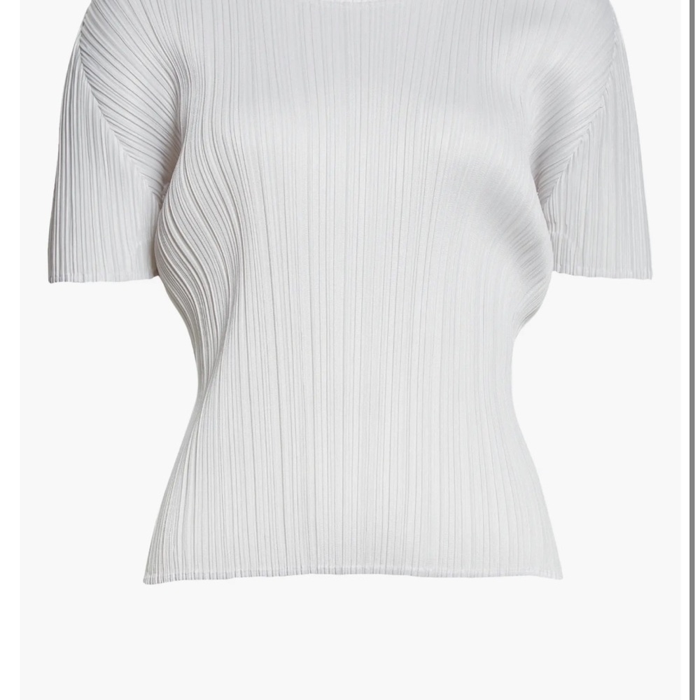 Issey Miyake Pleats Please Short-Sleeve Top Light Gray Size 5 - brand new m or l